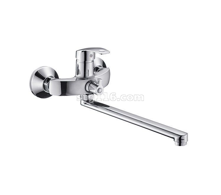 S25114-7-35F Смеситель для ванны с плоским изливом (белый)